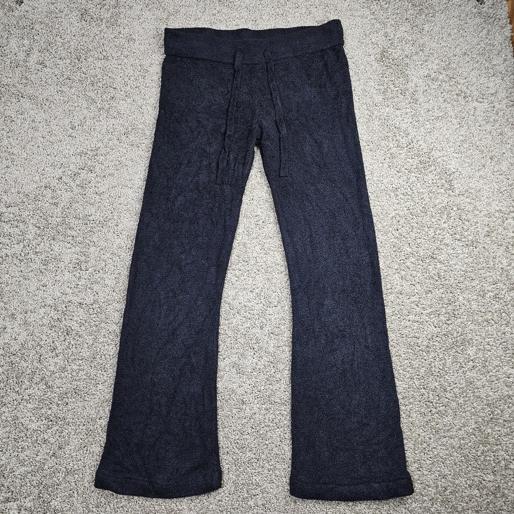 Barefoot Dreams CozyChic Lite Lounge Pants Black Women's S Wide Leg Style 481
